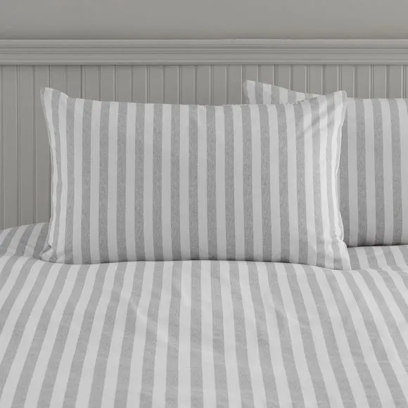 Durham Textured Stripe 100% Cotton Duvet Cover & Pillowcase Set 5