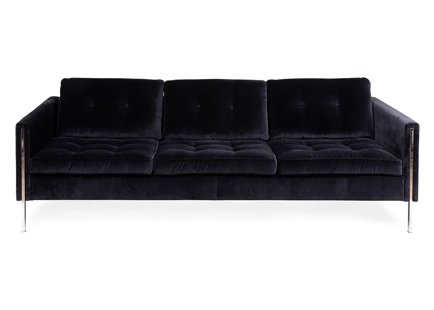 Ligne Roset Andy Large Sofa Varese Velvet Raven Chrome Legs