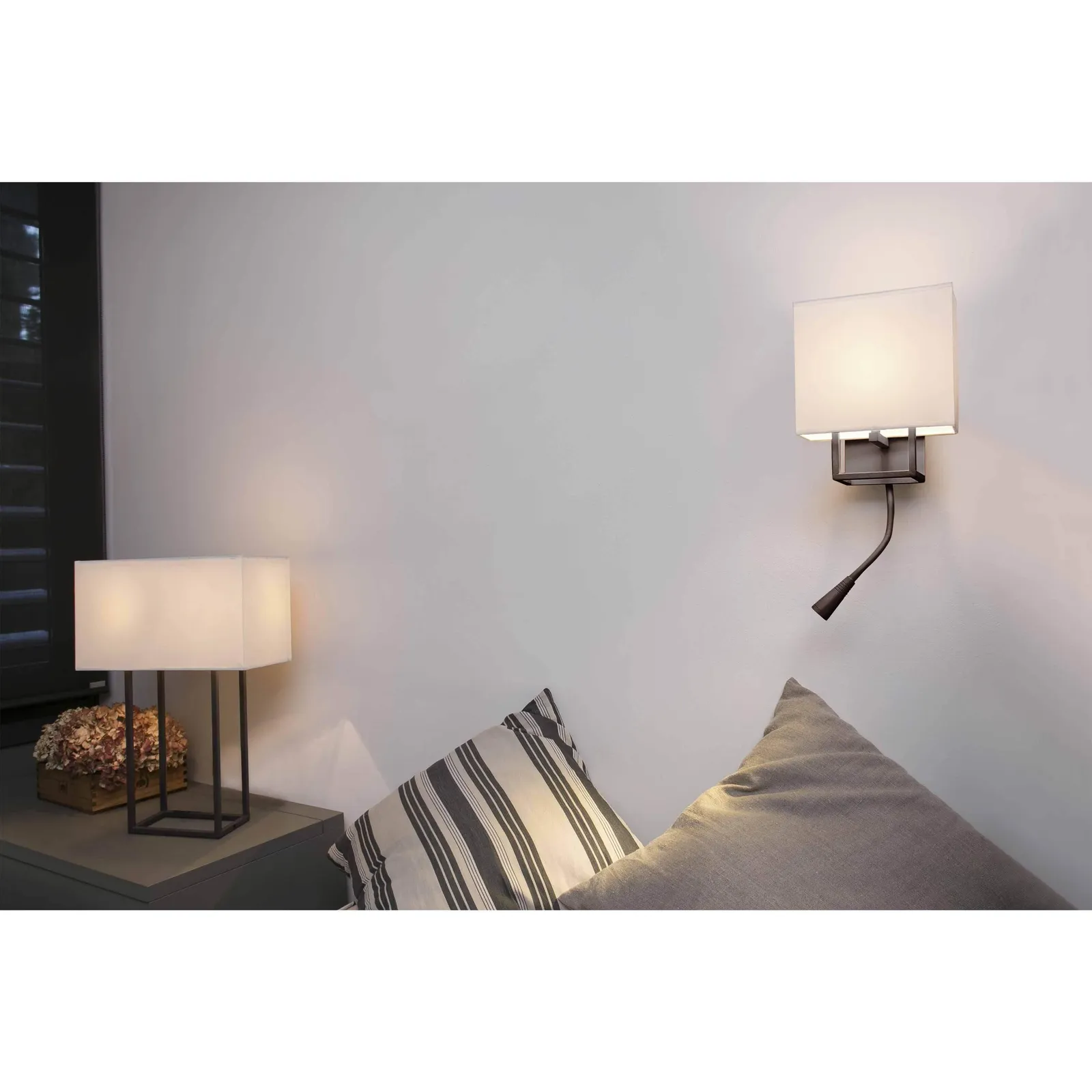 Netlighting Vesper 1 Light Indoor Wall Light Reading Lamp Brown with Shade E14 2