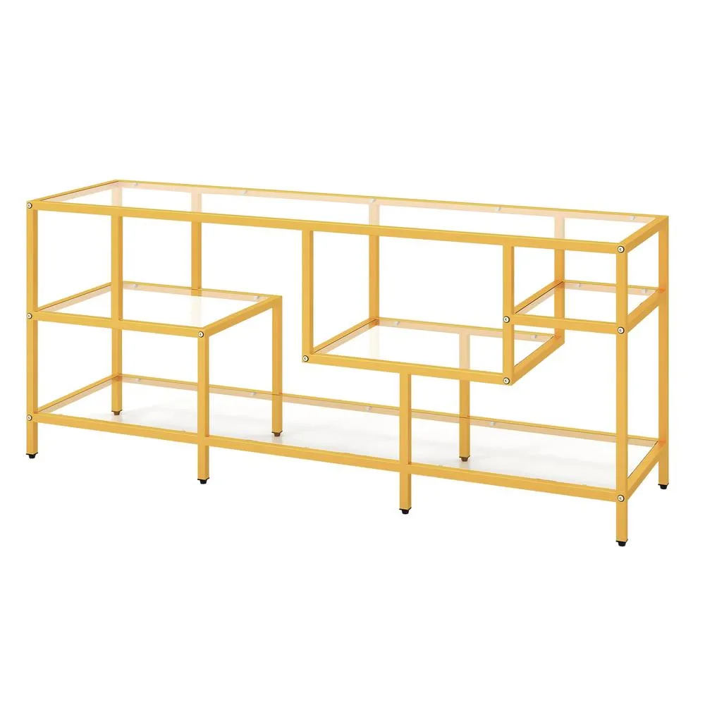 Costway TV Stand for TVs up to 65" 147cm TV Console Table in Gold