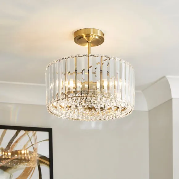 Crus 3 Light Semi Flush Ceiling Light