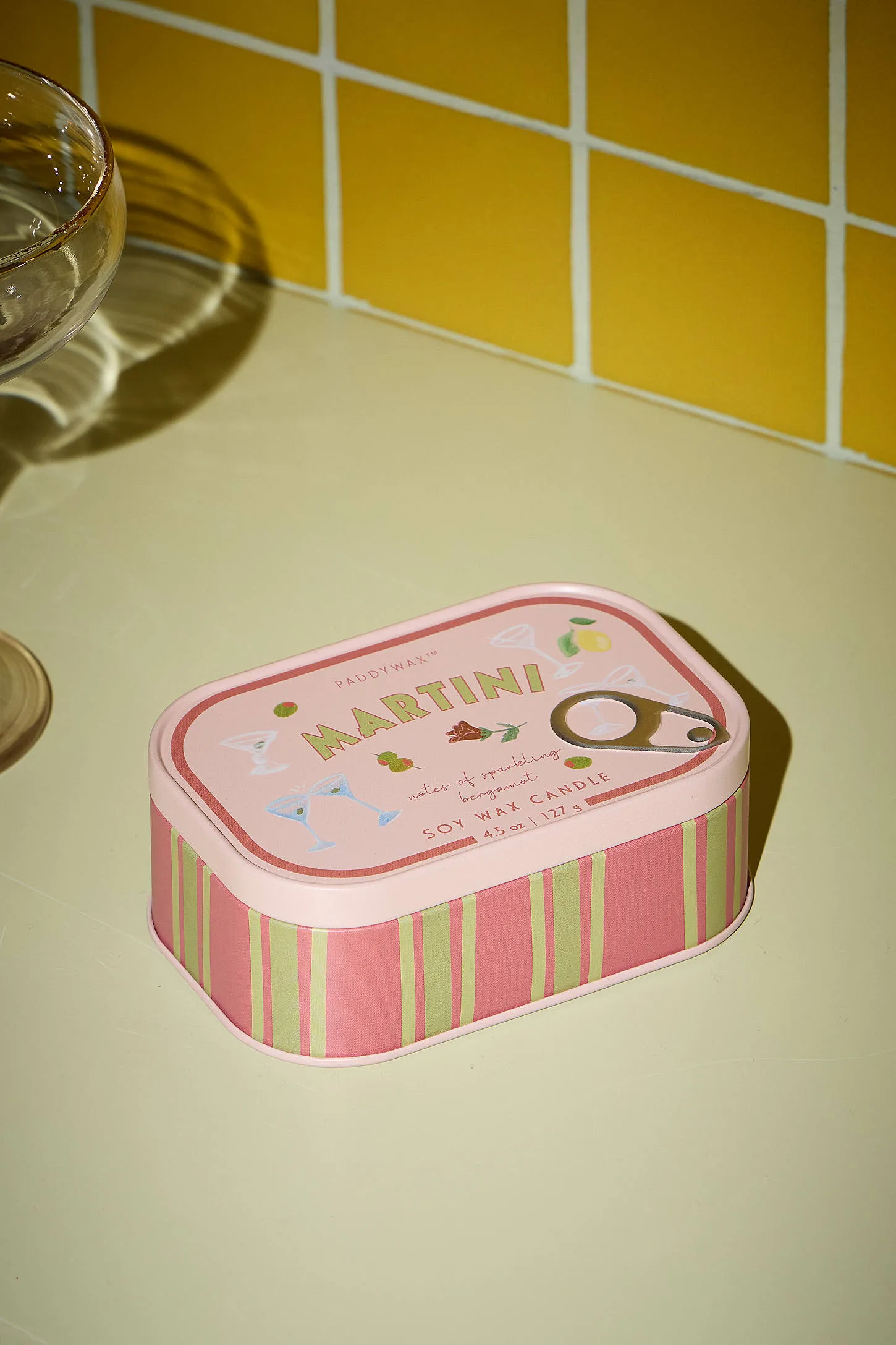 Paddywax Paddwax Bistro Martini Soy Wax Tin Candle - Pink/Pink ALL 3