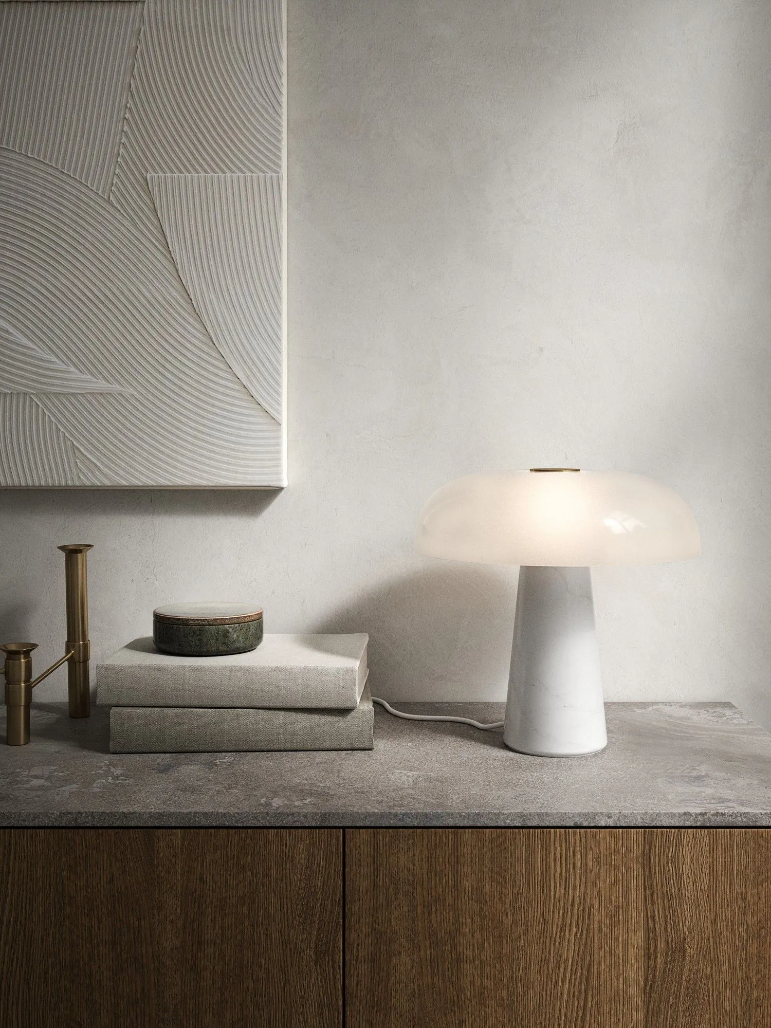 Nordlux Glossy Table Lamp Opal White Marble Livingroom E27 Switch 5