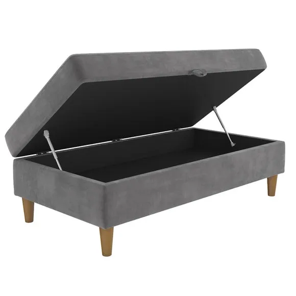 Hartford Chenille Storage Ottoman 2