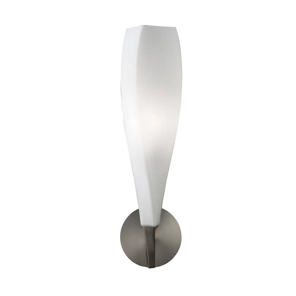 Netlighting Neo Wall Lamp Switched 1 Light E27 Satin NickelFrosted White Glass in Grey