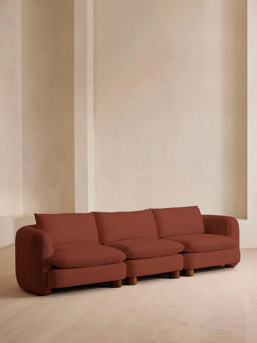 Vivienne Deeper Sit Modular Sofa, Four Seater, Linen, Sienna