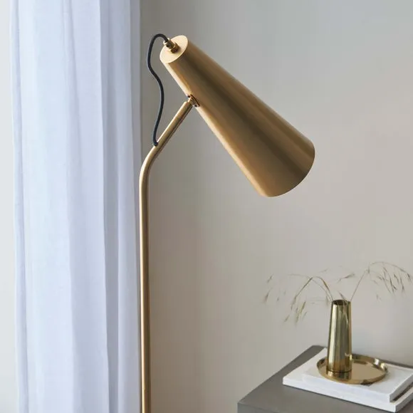Endon Collection Karna New Task Floor Lamp Warm Antique Brass, Gold 2