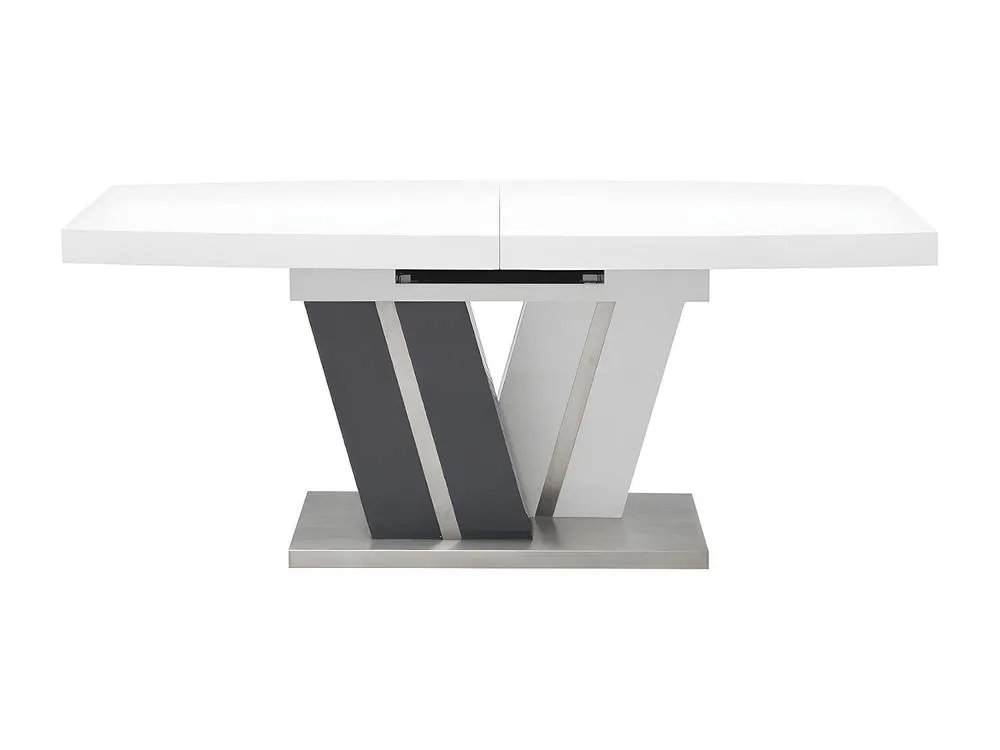 Vente-unique Extendable Dining Table - 6 To 8 Seats - Grey & White - Lacquereded 2