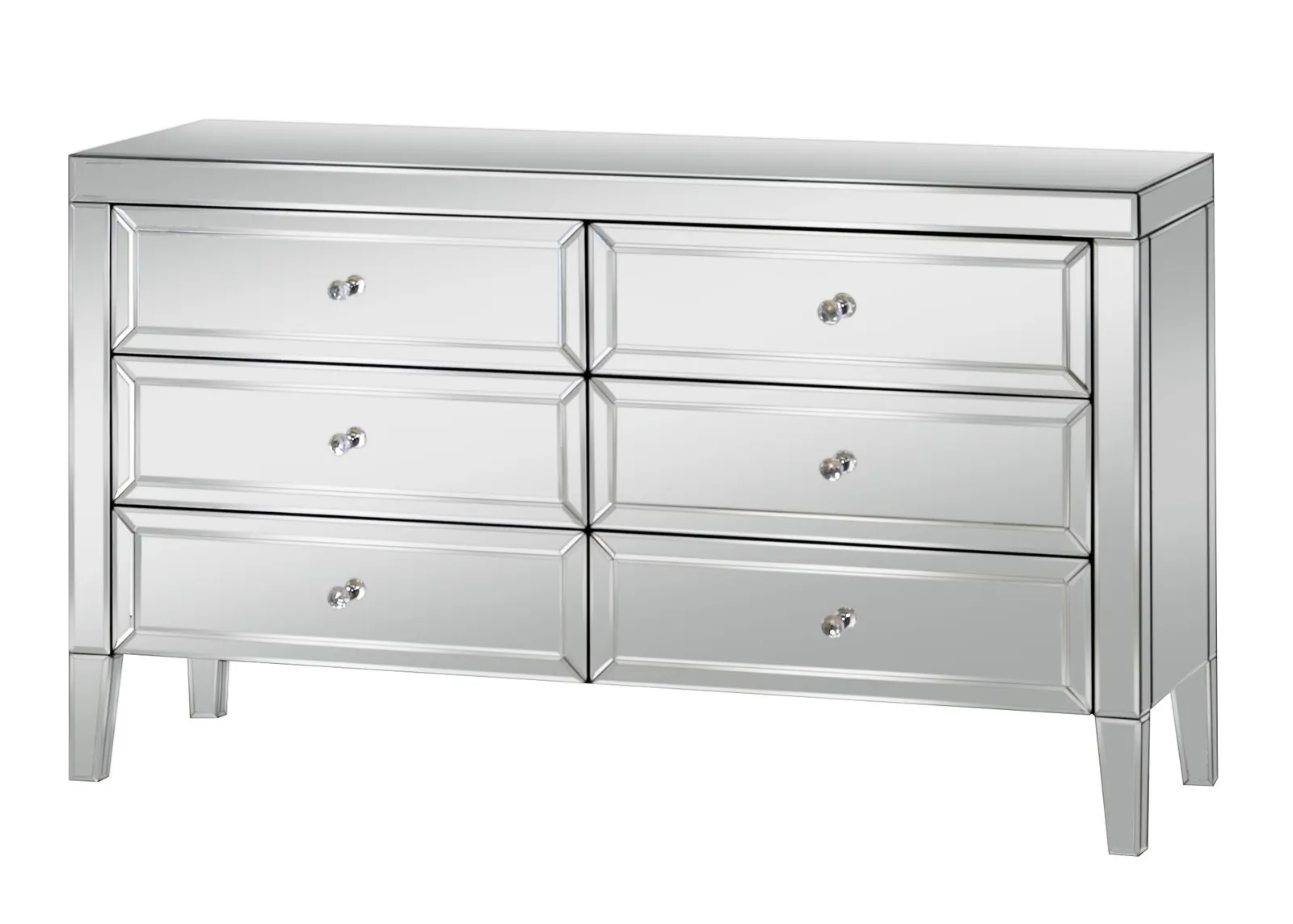 Birlea Valencia 6 Drawer Chest Mirrored in Silver 5