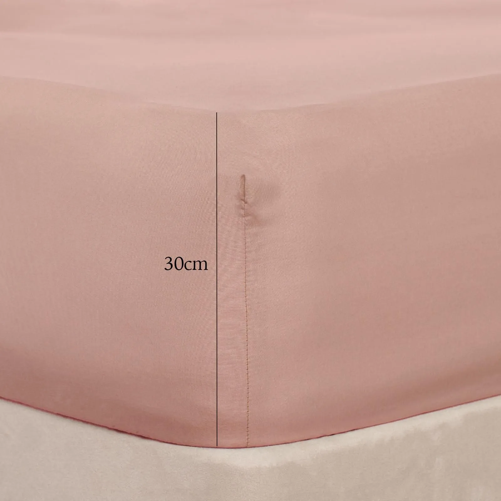 OHS Plain Bed Sheet Microfibre Deep Fitted Soft in Pink | Size: Double Fitted