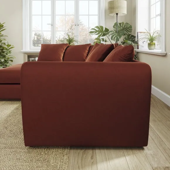 Blake Curved Arm Opulent Velvet Corner Chaise Sofa 2