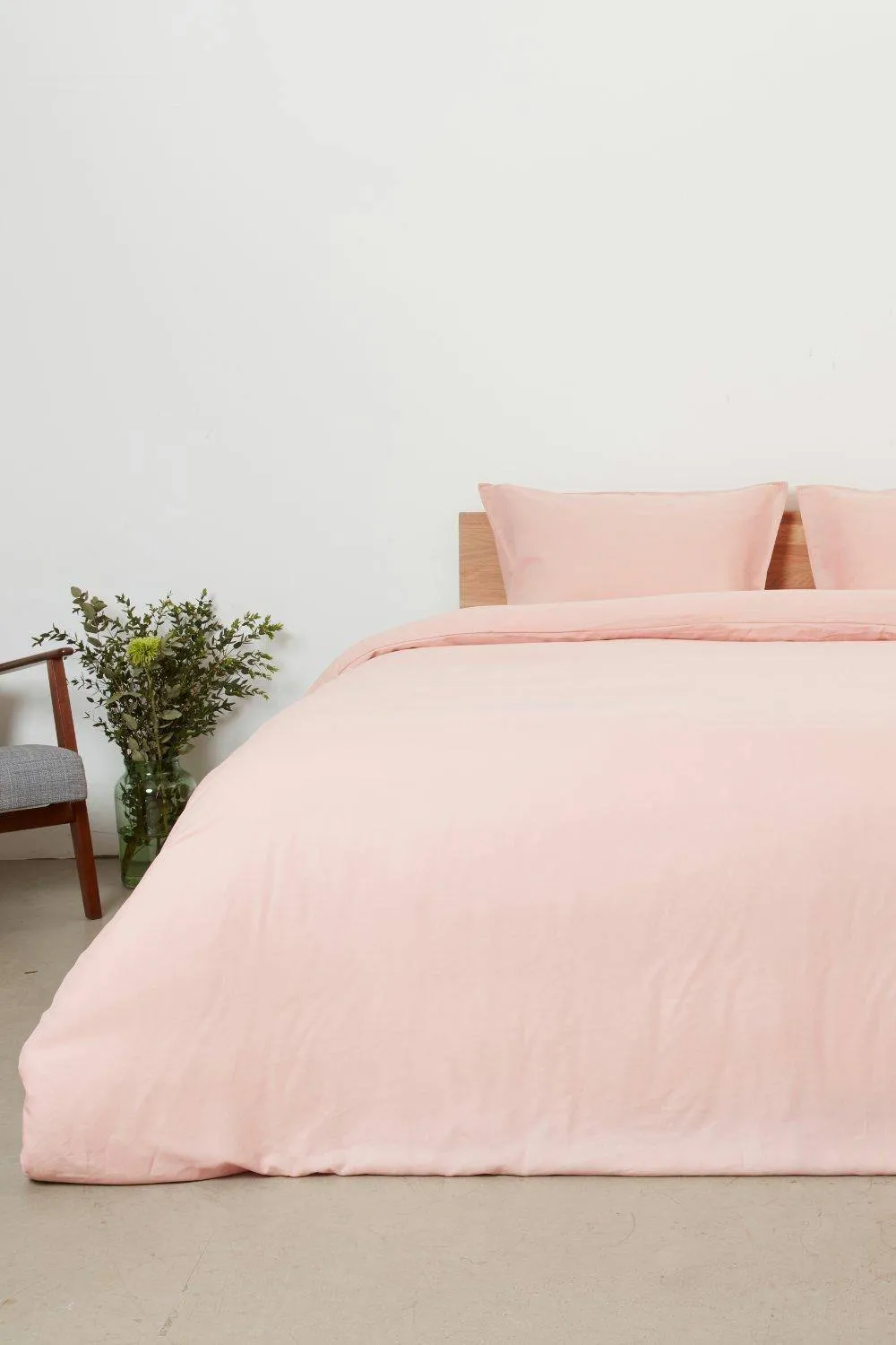 Panda London Bamboo & French Linen Complete Bedding Set in Dusty Pink 1