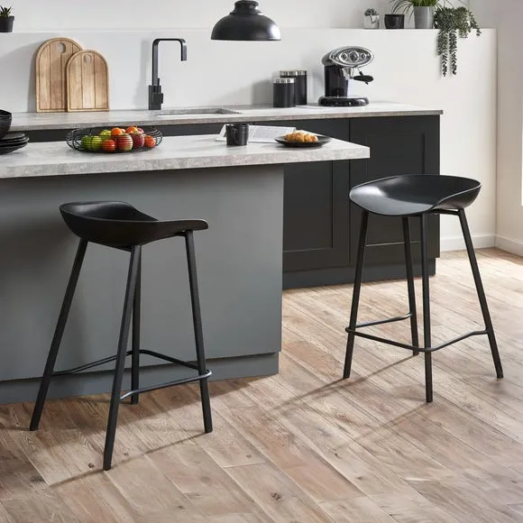 Renzo Set Of 2 Bar Stools, Metal 2