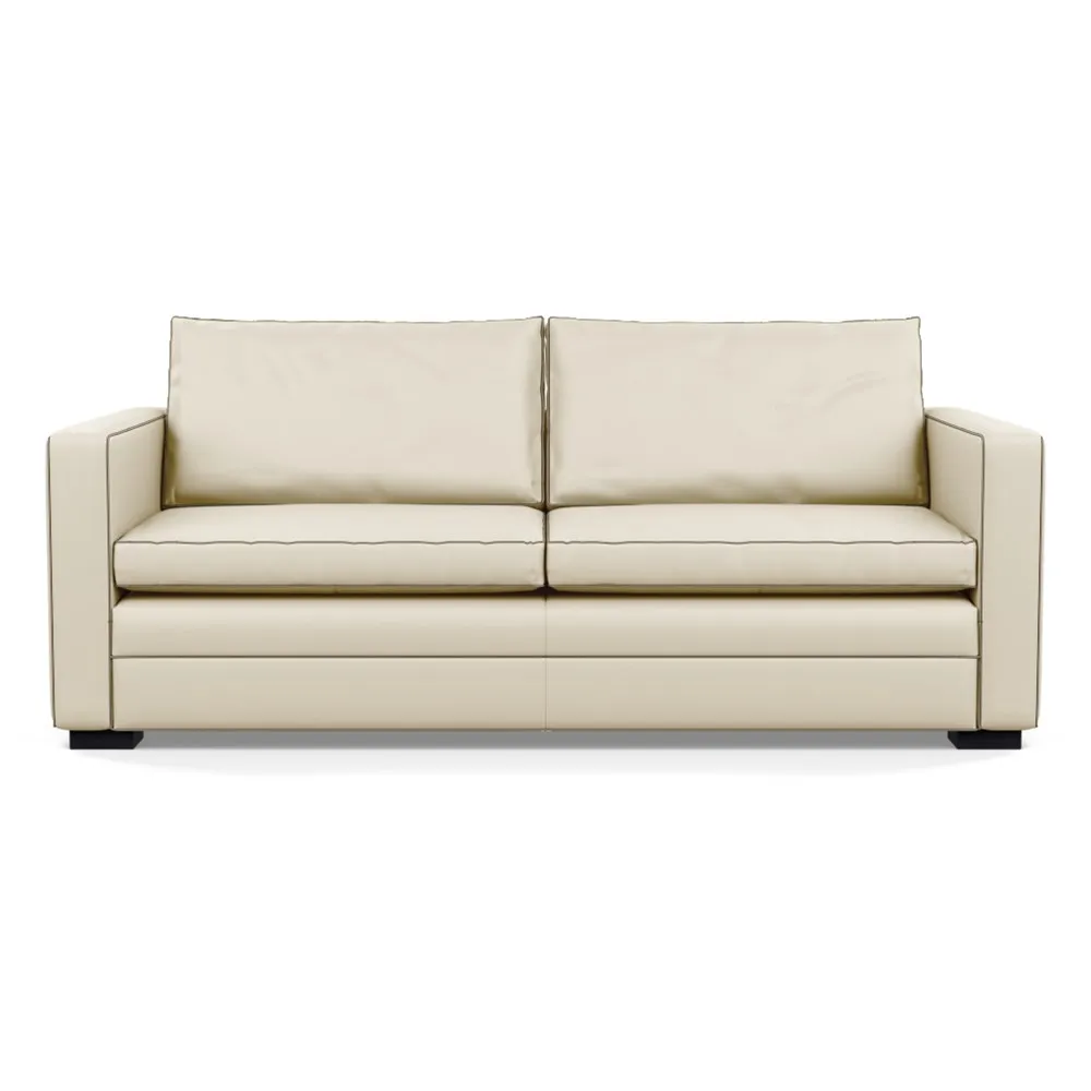 Heal's Palermo 3 Seater Sofa Leather Grain Storm 006 Black Feet 1
