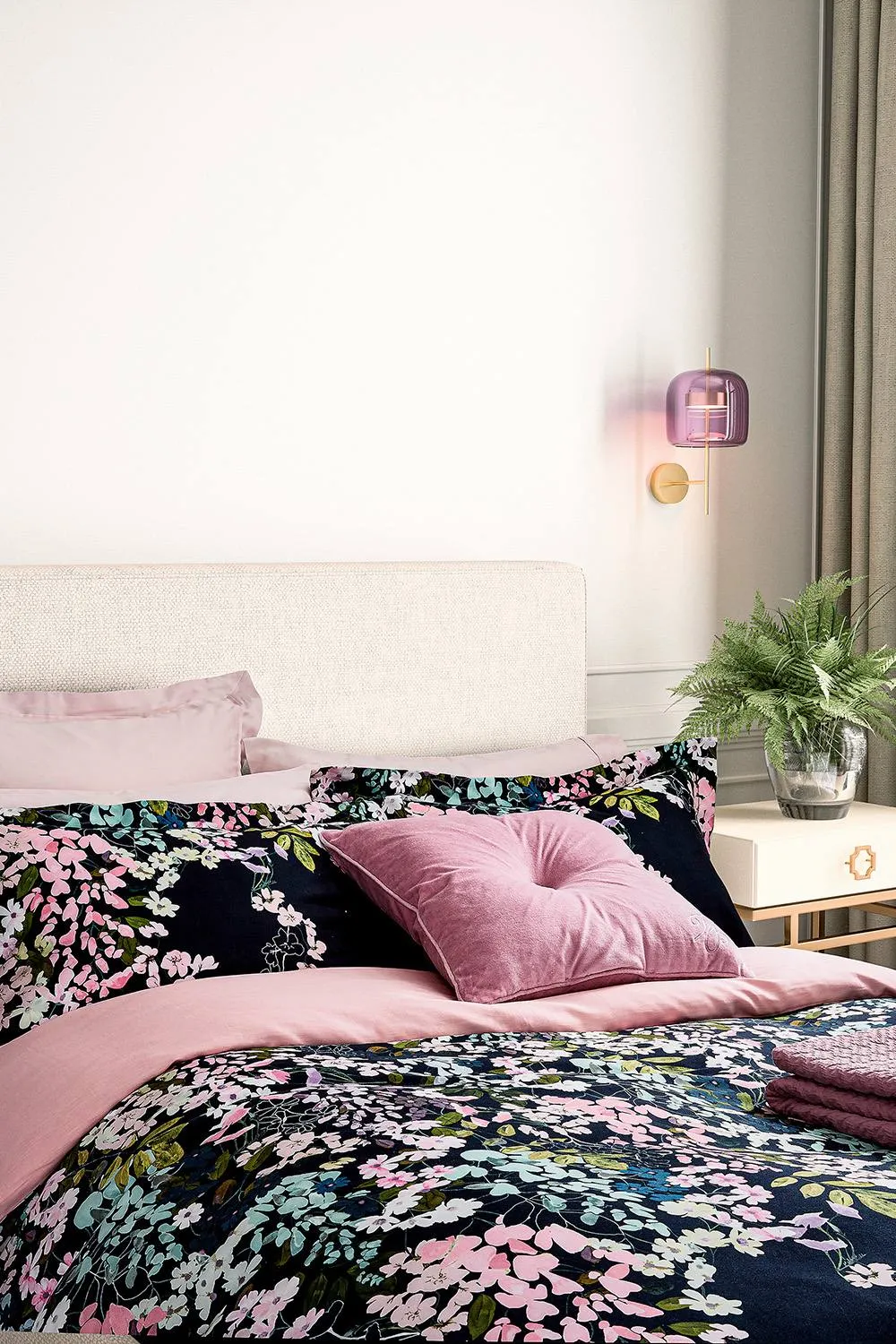 Ted Baker 'Wisteria' Cotton Sateen Duvet Cover Set in Navy 3