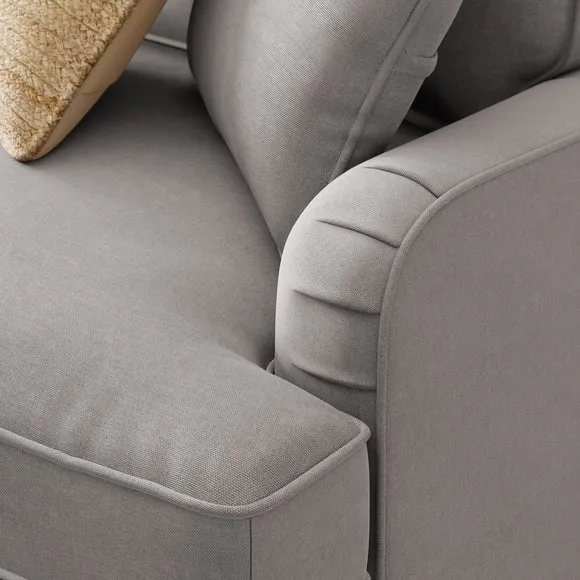 Beatrice Flatweave 3 Seater Sofa, Grey 4