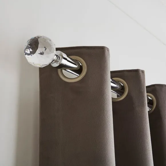 Faceted Ball Extendable Metal Eyelet Curtain Pole 4