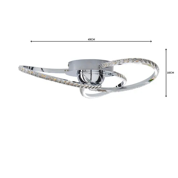 Oria 3 Light Integrated LED Jewel Flush Ceiling Light 5