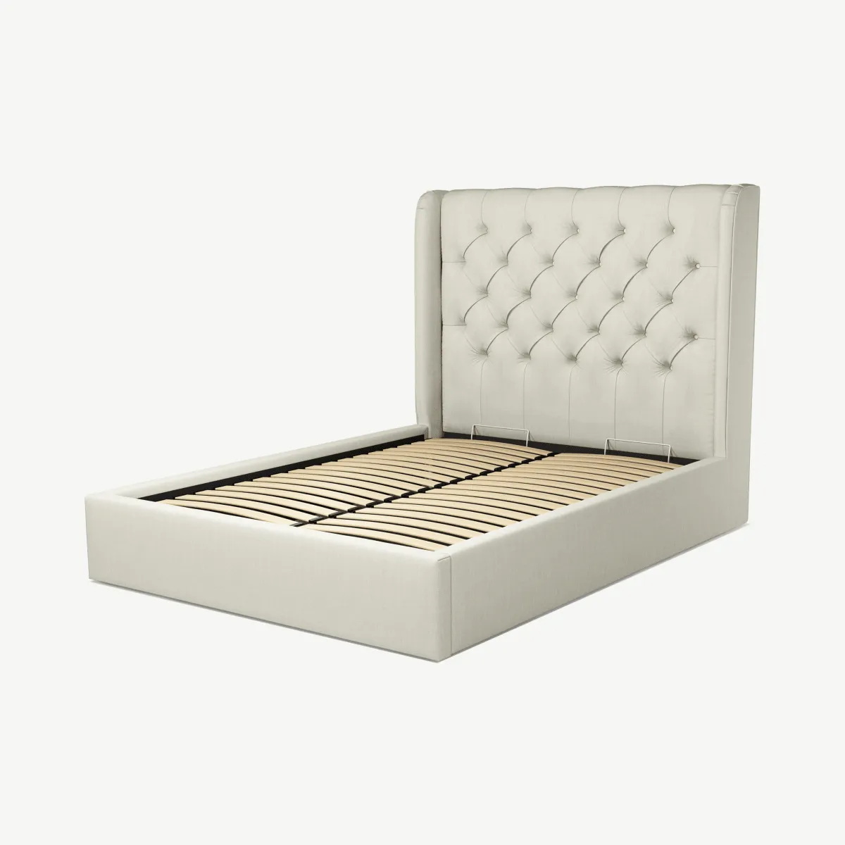 Romare Double Ottoman Storage Bed, Putty Cotton