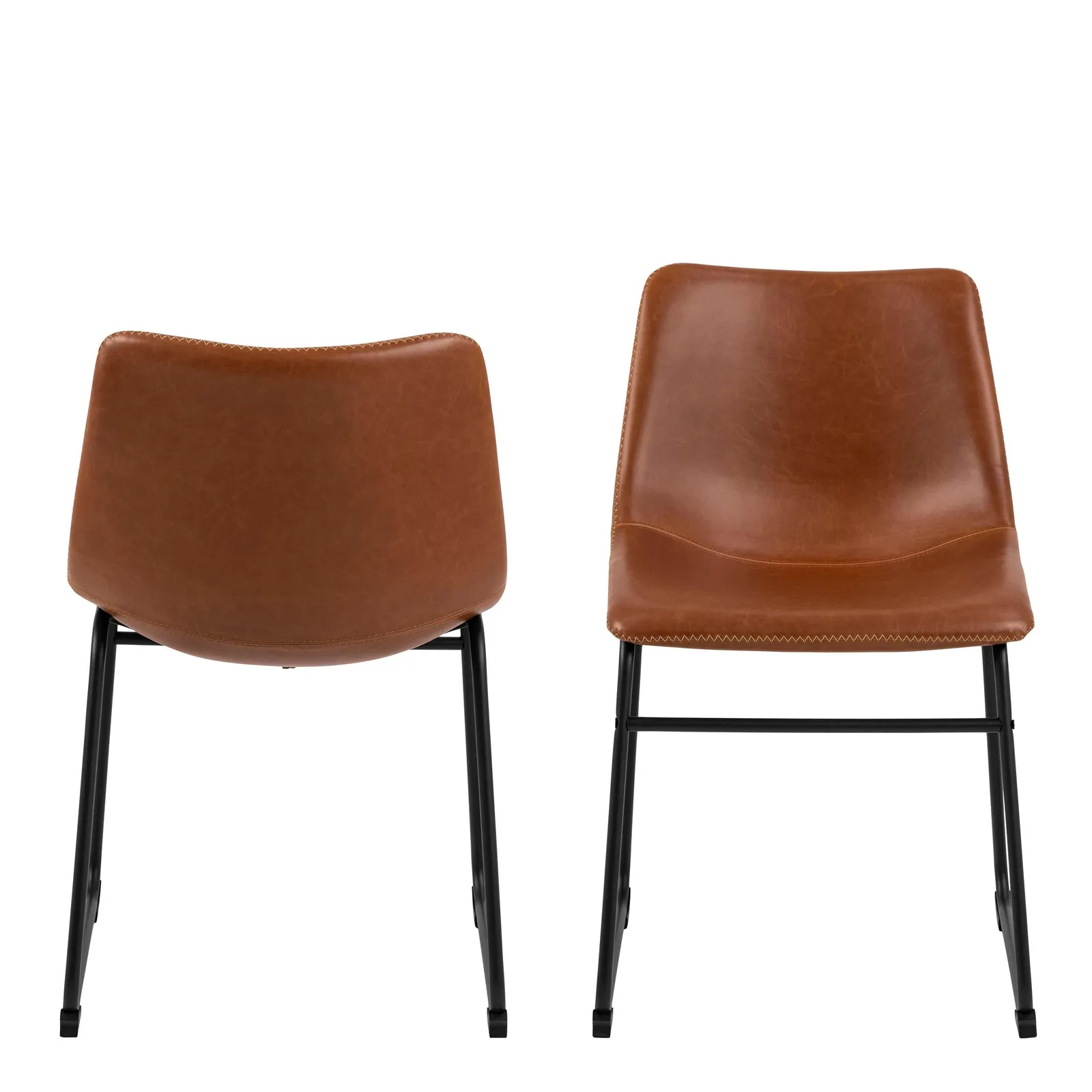 Furniture To Go I_Oregon Dining Chair In Brown with Cream Stitching 2