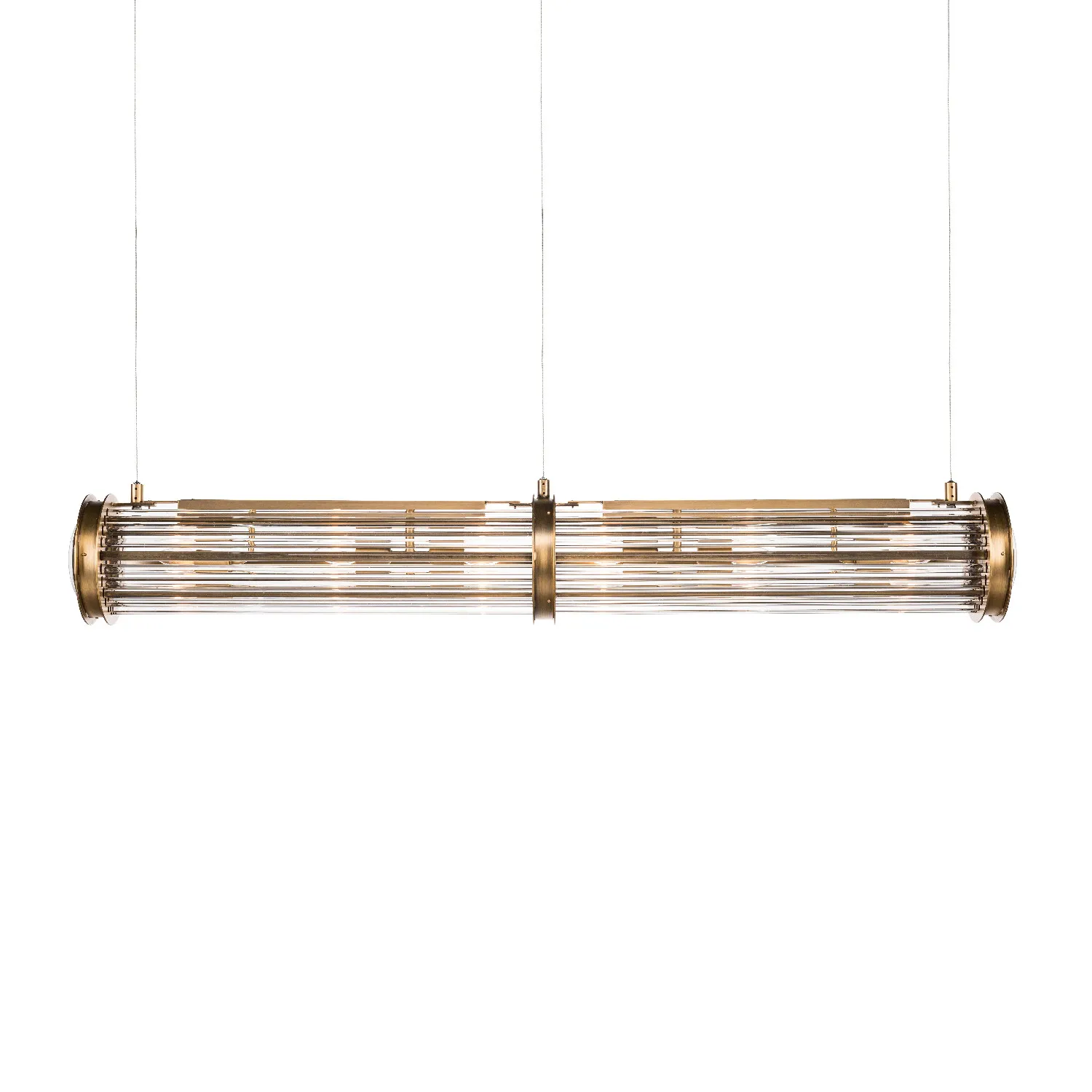 Timothy Oulton Newton Rect Pendant 150X21Cm Light, Gold Glass | Barker & Stonehouse