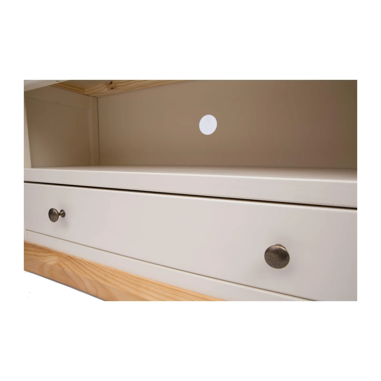 Cabinet Bits Trevi Off-White 1 Drawer TV Cabinet Brass Knob 5