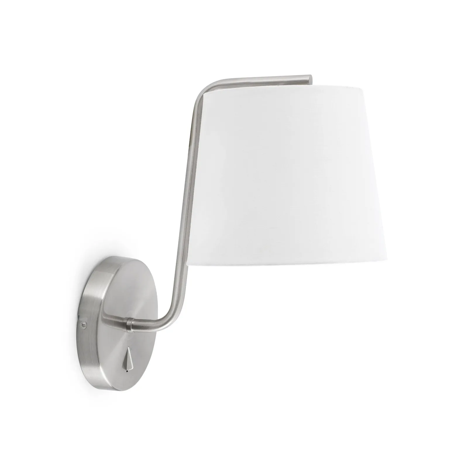 Netlighting Berni 1 Light Indoor Wall Lamp Satin Nickel with White Shade E27 2