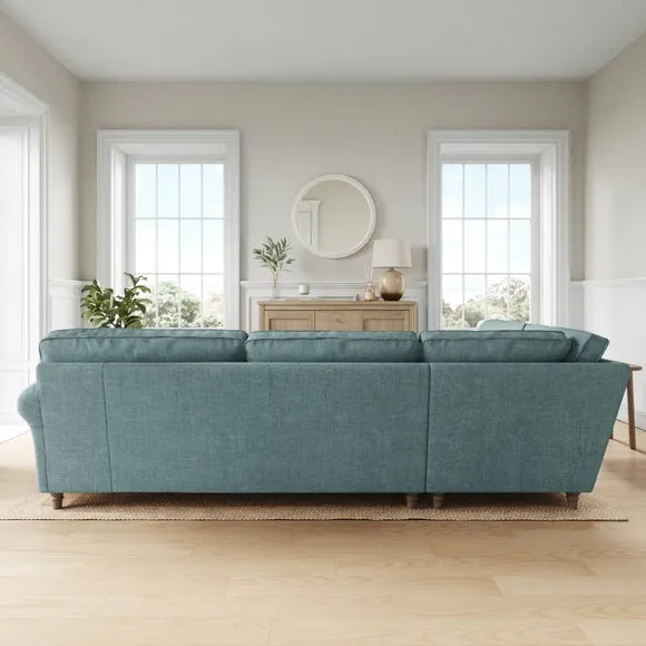 Flori Tonal Plush Chenille Corner Sofa 3
