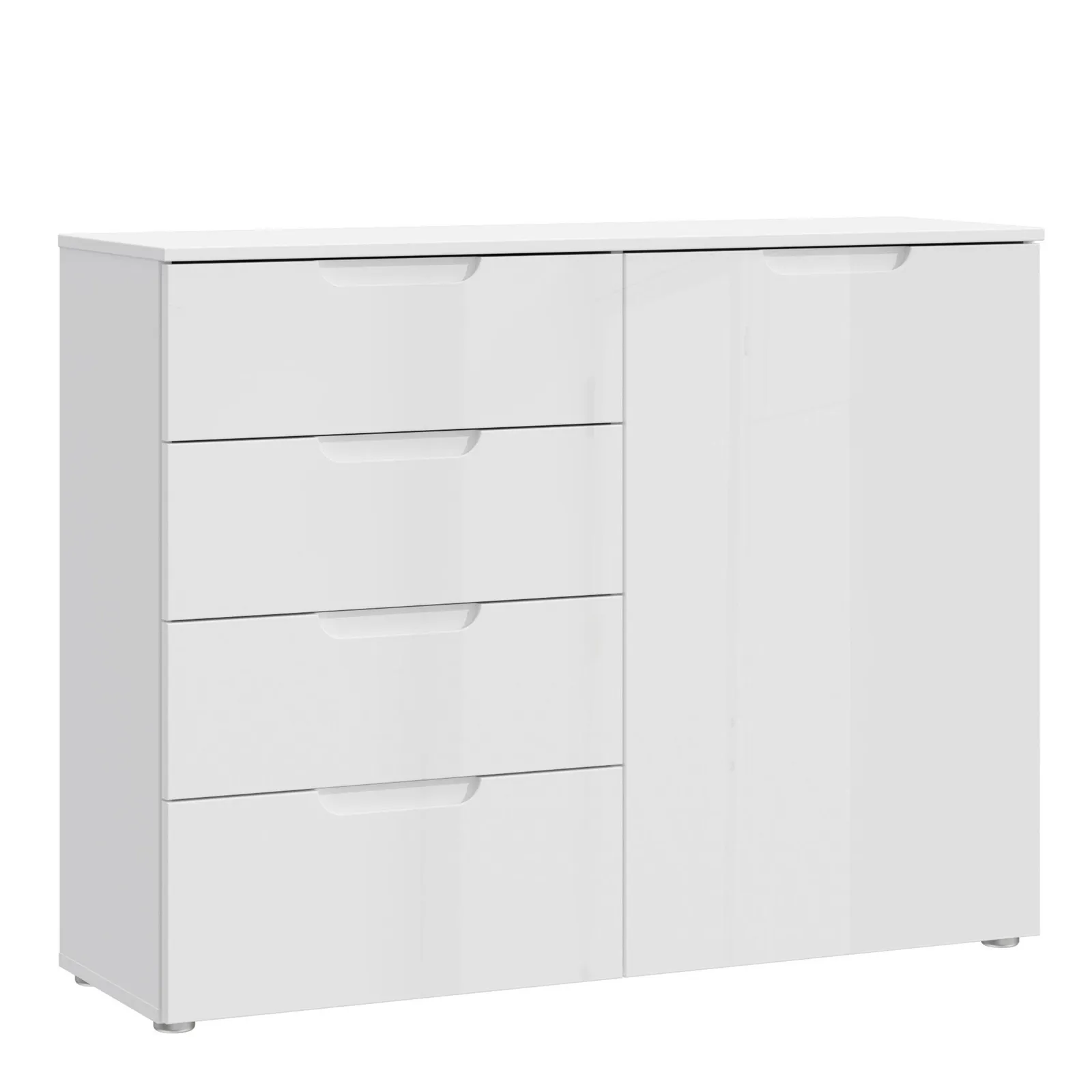 Furniture To Go Sienna 4 Chest of Drawers 1 Door in White