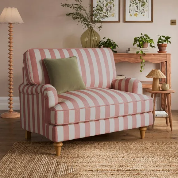 Beatrice II Woven Stripe Snuggle Chair 1