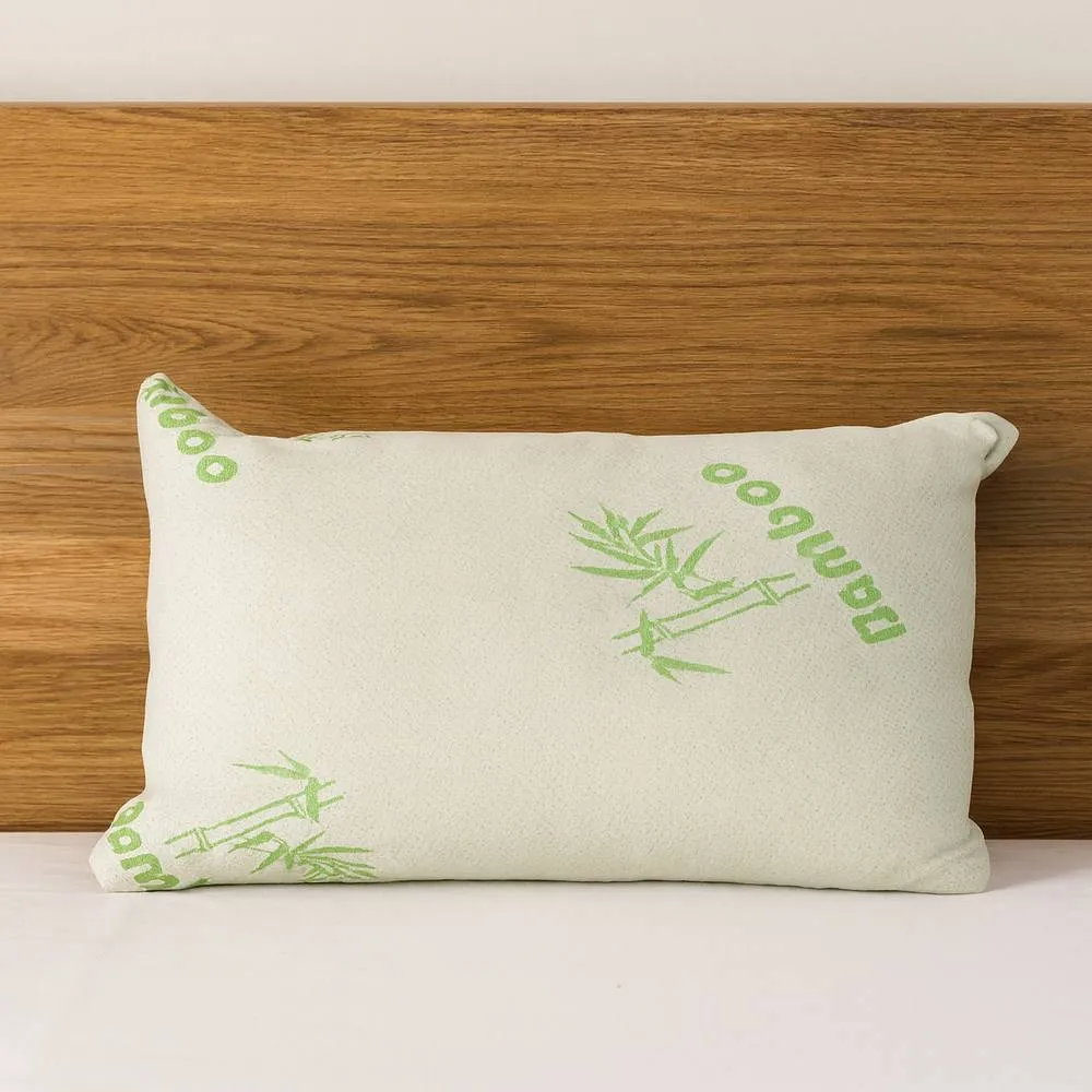 Voltico Bamboo Memory Foam Pillow with Cooling Breathable Cover in Beige