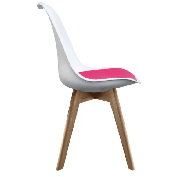 Fusion Living Soho White Plastic Dining Chair with Squared Legs 4