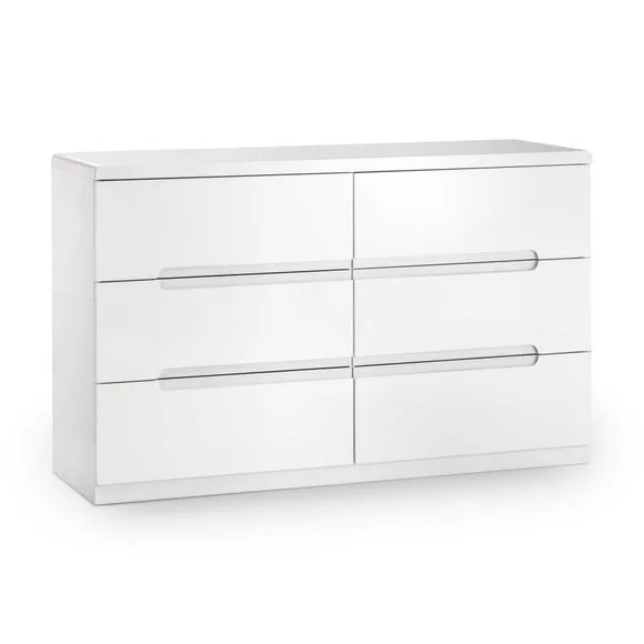Manhattan Wide 6 Drawer Chest, White 2