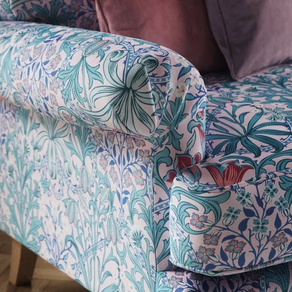 Jolene William Morris Woodland Weeds Print Velvet 3 Seater Sofa 4