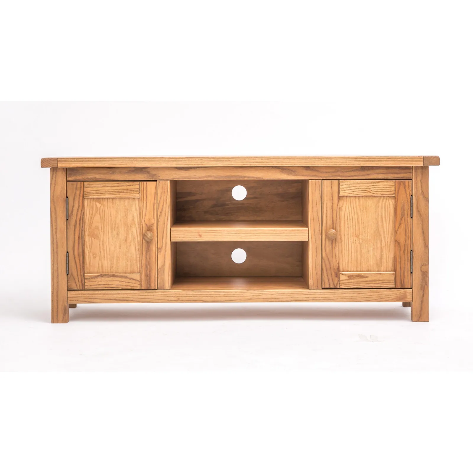 Cabinet Bits Trivento Light Wood 2 Door TV Cabinet Wood Knob in Natural