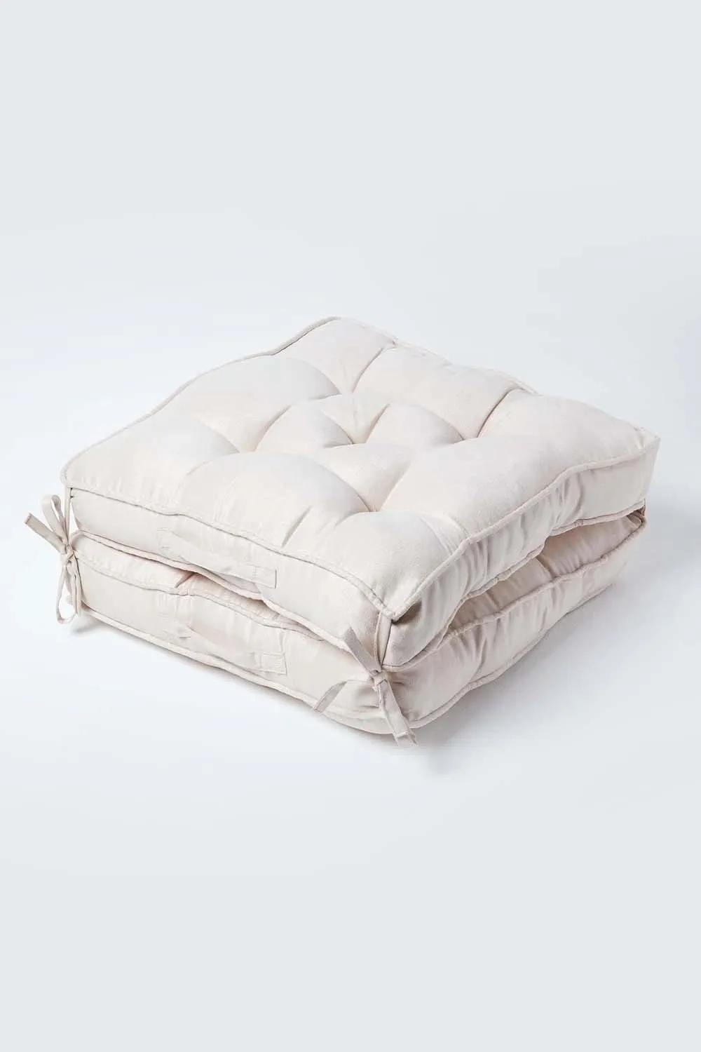 Homescapes Cream Faux Suede Travel Support Booster Cushion 2