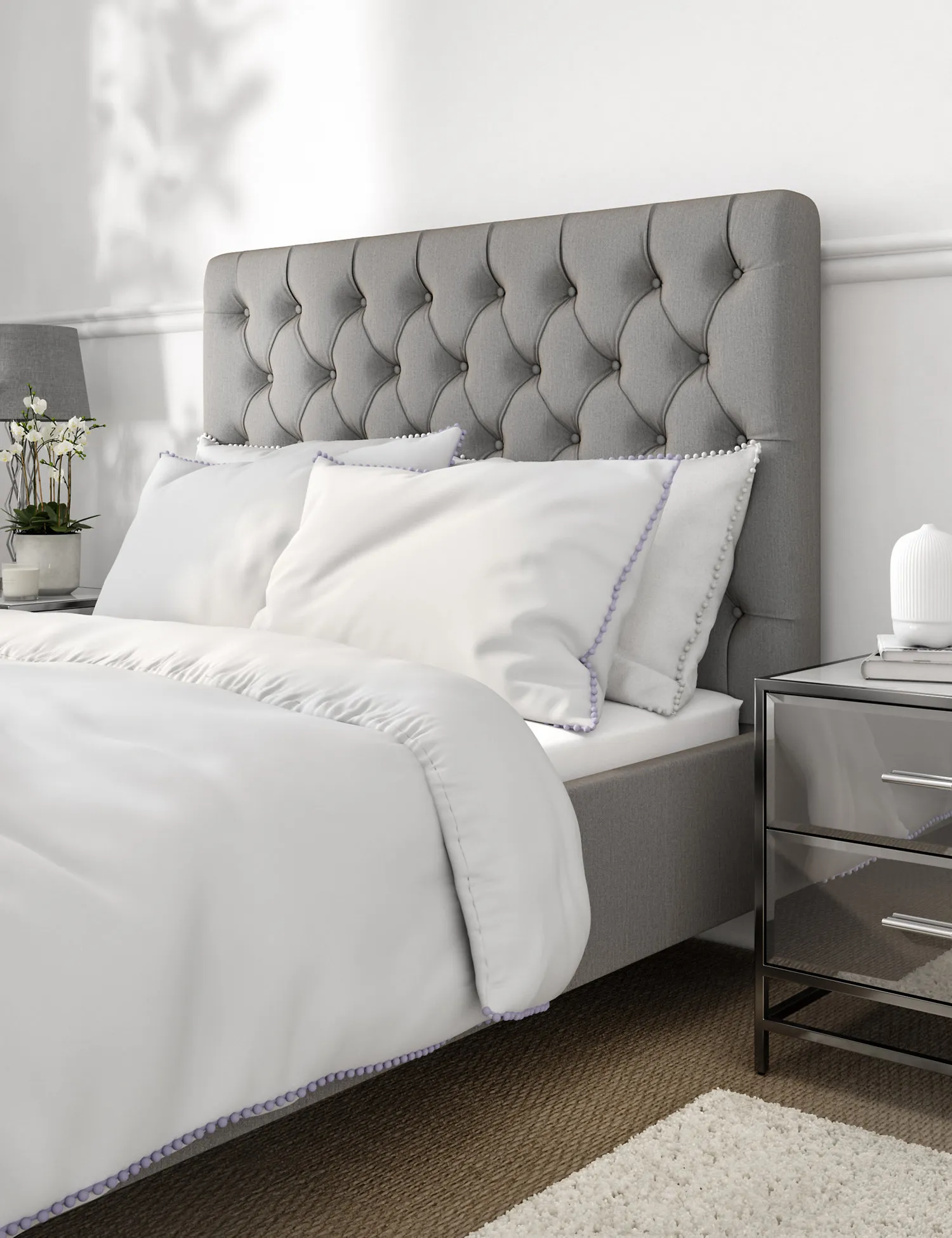 M&S Cotton Rich Pom-Pom Trim Bedding Set