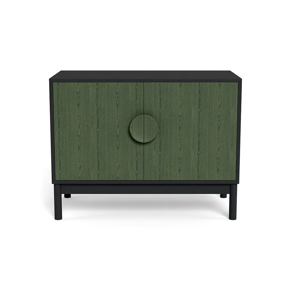 Heal's Tinta Small Sideboard Black Stain Carcass Green Stain Doors 1