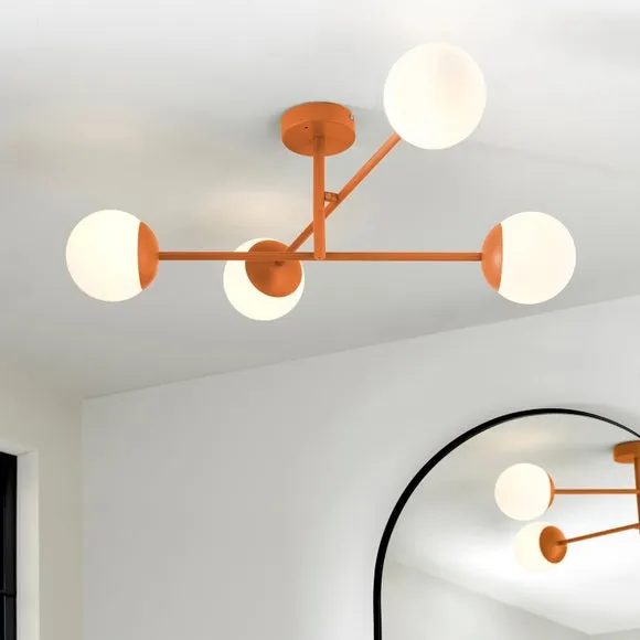 Elements Tela 4 Light Semi Flush Bathroom Ceiling Light 1