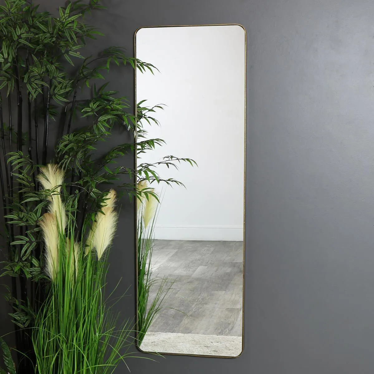 Melody Maison Tall Brushed Gold Wall & Leaner Mirror 47cm X 142cm