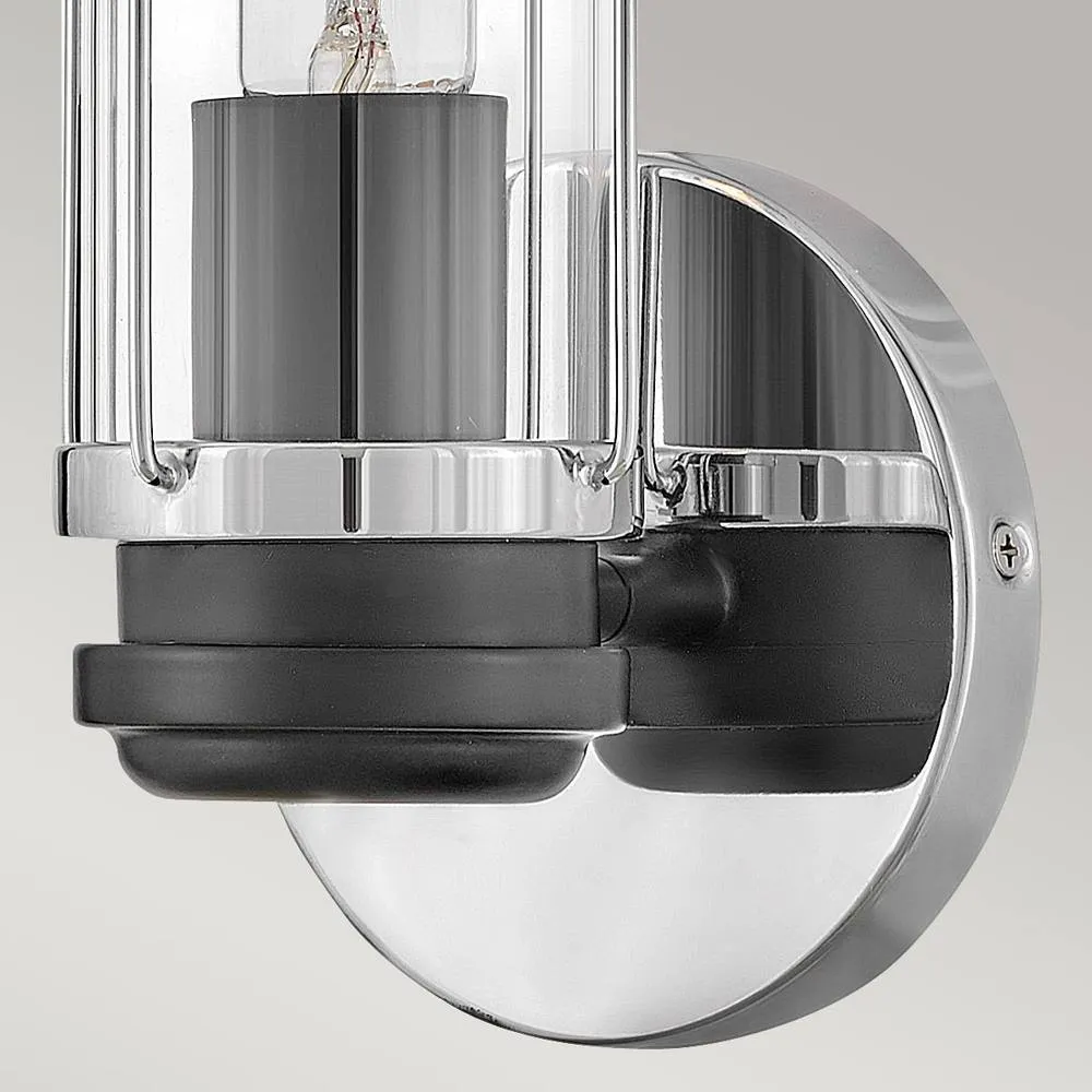 Netlighting Masthead 1 Light Outdoor Wall Light Polished Chrome & Black IP44 in Silver 4