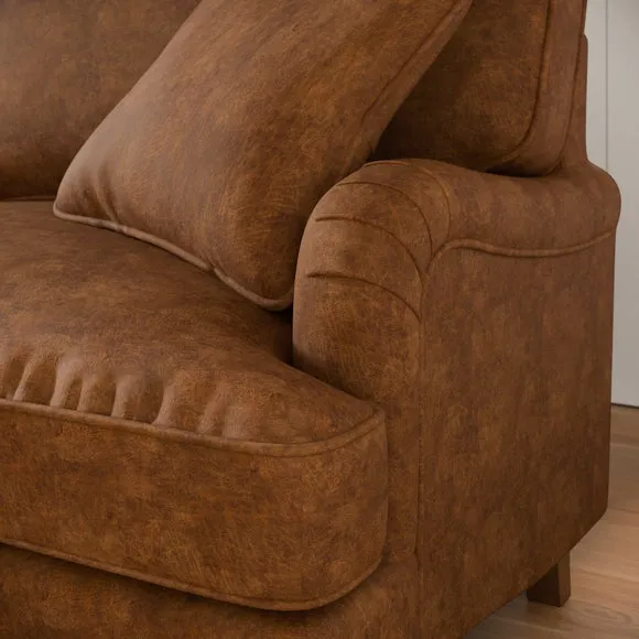 Beatrice II Relaxed Faux Leather 3 Seater Sofa 4