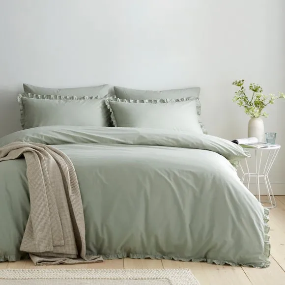 Pure Cotton Frilled 100% Cotton Duvet Cover & Pillowcase Set 6