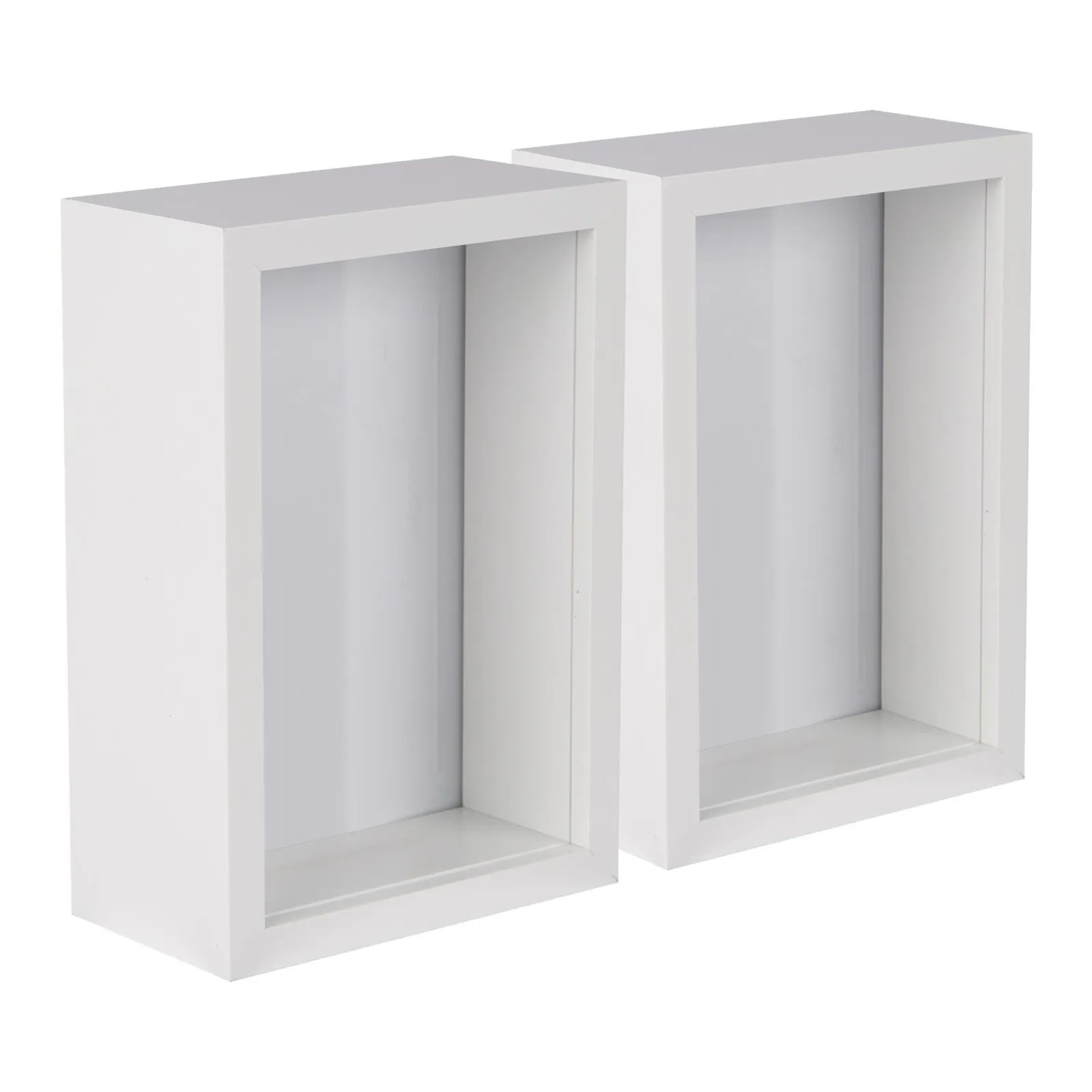 Nicola Spring 3D Deep Box Photo Frames - 4 x 6" - Pack of 5 in White