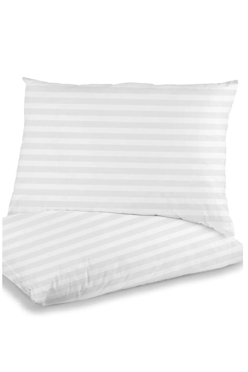 Ezysleep Satin Stripe Luxury Pillows in White