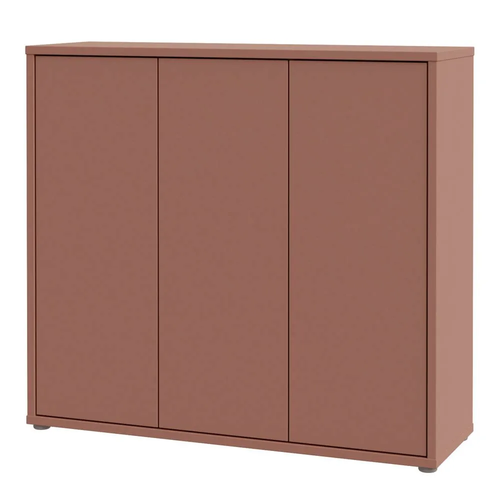 Furniture To Go Alice Springs Shoe Cabinet with 3 Doors Push-to-Open in Terracotta 4