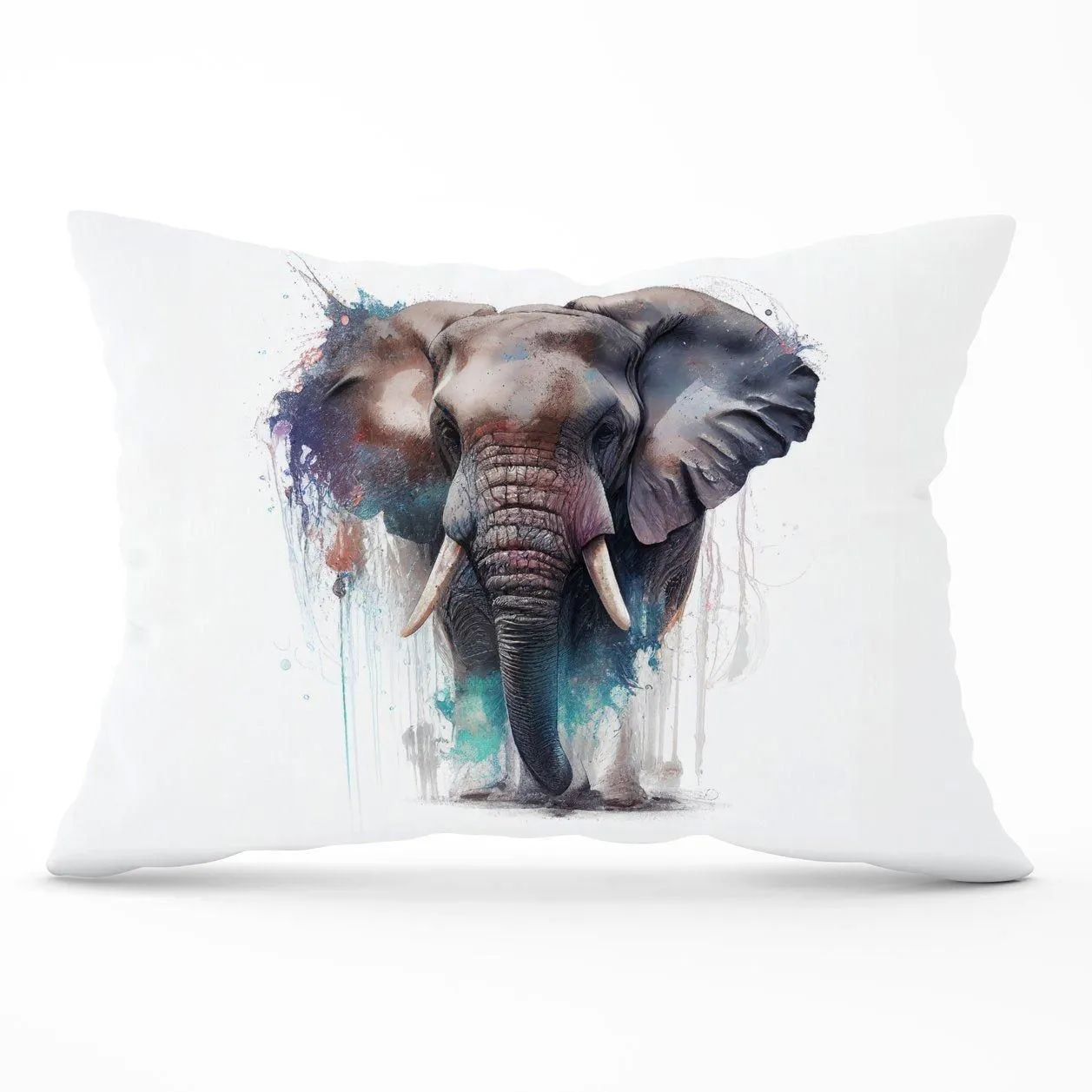 Warren Reed - Designer Elephant Splashart Cushions in Yellow