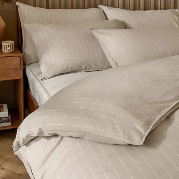 Yard Linear 100% Cotton Duvet Cover & Pillowcase Set 2