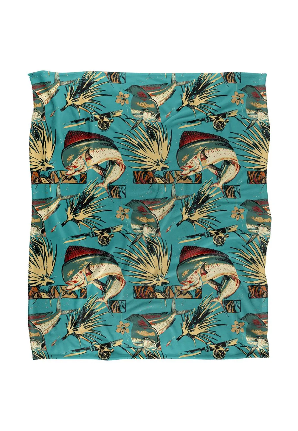 JQ Licensing Jl-Jp-Jq Dorado Fishing Tiki Silky Touch Super Soft Throw Blanket 152 X 127 cm in White
