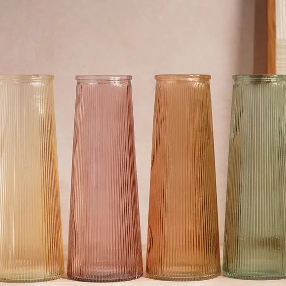 Hestia Tall Ribbed Glass Vase 4
